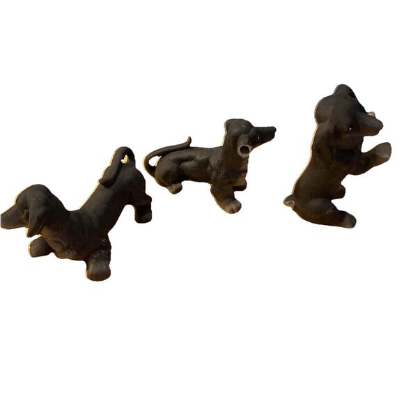 3 Vintage MSR Imports Dachshund Weiner Dog 4" Porcelain Ceramic Figurines - Picture 6 of 8